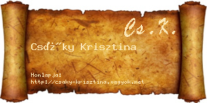 Csáky Krisztina névjegykártya