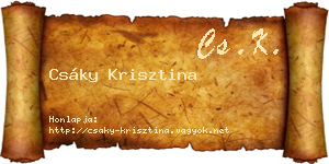 Csáky Krisztina névjegykártya